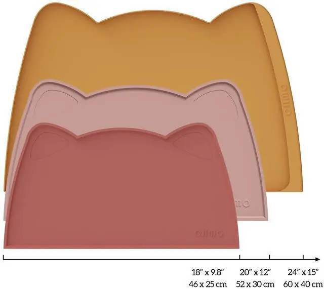 Alt view image 2 of 7 - - Cat Food Mat, Silicone Pet Feeding Mat for Floor Non-Skid Waterproof Dog Water Bowl Tray, Easy to Clean Pet Placemat (Erythrinus, 18 * 9.8'')