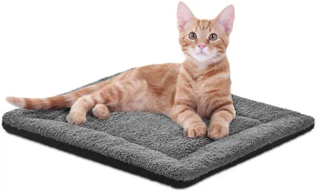 Main image of Warming Cat Bed Pad, Self Heating Pad for Outdoor Cat Houses, Warming Mat for Indoor Pet Beds & Furniture, Reversible Blanket, Machine Washable - Small 21 X 17in Gray/ Black
