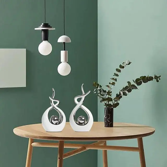 Alt view image 4 of 6 - Home Decor Modern Abstract Art Ceramic Statue Table Decorations for Dining Room Living Room Office Centerpiece