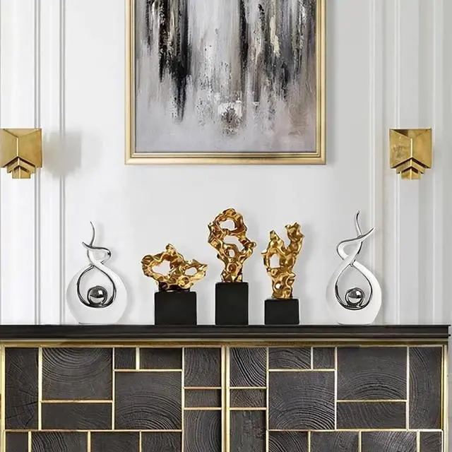 Alt view image 5 of 6 - Home Decor Modern Abstract Art Ceramic Statue Table Decorations for Dining Room Living Room Office Centerpiece