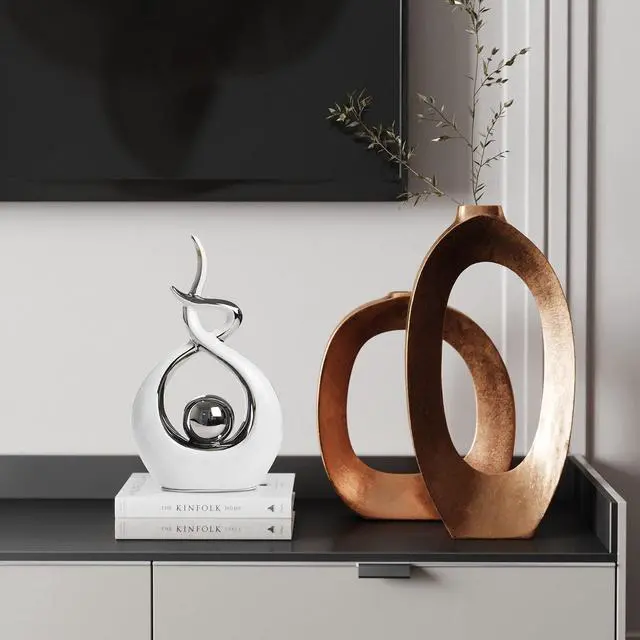 Alt view image 3 of 6 - Home Decor Modern Abstract Art Ceramic Statue Table Decorations for Dining Room Living Room Office Centerpiece