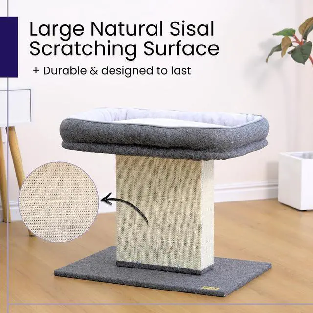 Alt view image 5 of 7 - Cat Perch with Washable Replaceable Bed & Wide Sisal Scratching Post