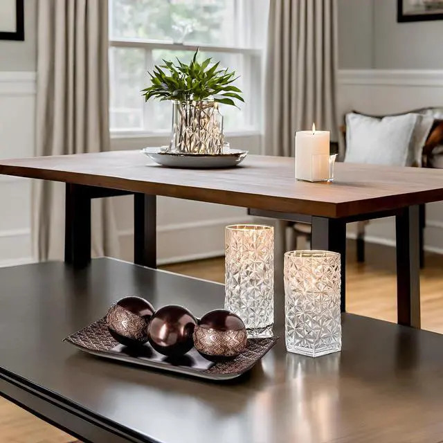 Alt view image 6 of 7 - Dublin Brown Tray and Ball Set - Living Room, Entry Table Decor Centerpiece Table Decorations - Decorative Tray for Dining Room, Accent Decor Bowl for House Decoration
