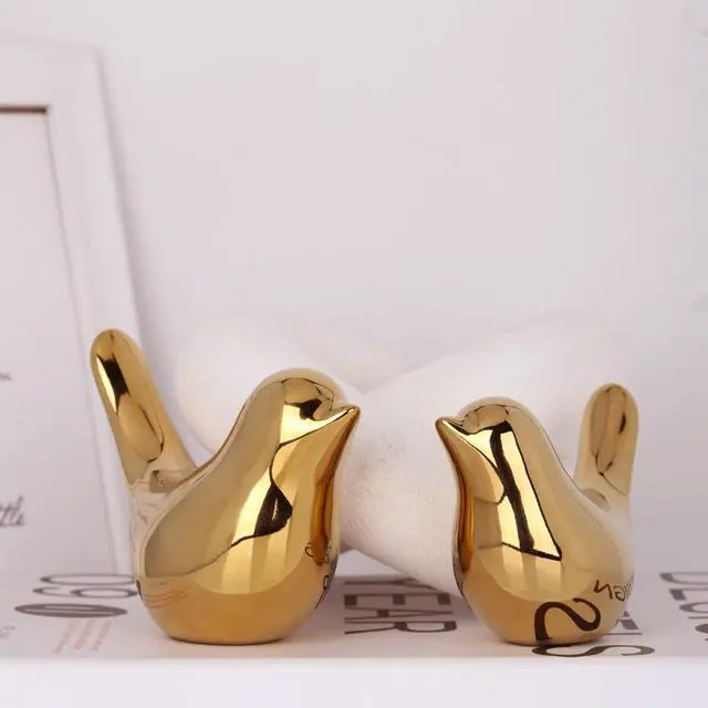 Alt view image 4 of 7 - 2 Pcs Gold Decor Accents,Small Animal Statues,Modern Home Decorative, Birds Sculpture, Ornaments for Shelf, Bookshelf, Coffee Table,Knick Knacks Home Decor for Shelves(Gold Bird)