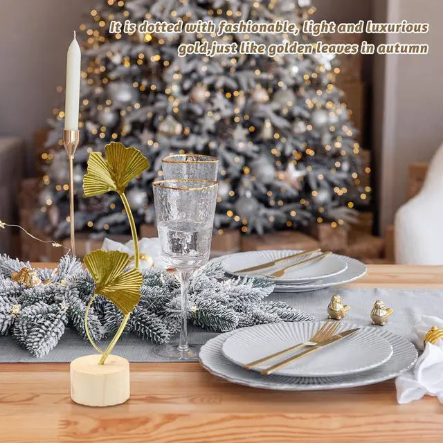 Alt view image 7 of 7 - 2 Pcs Metal Gold Decor Statues, Leaves Ornaments Modern Creative Home Décor Accents Statue for Office, Room, Bookshelf, Home Decor (Monstera, Ginkgo)