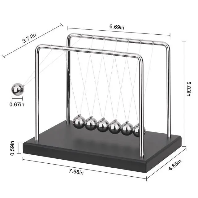 Alt view image 2 of 6 - Newtons Cradle Balance Balls Science Physics Gadget Desktop Decoration Kinetic Motion Toy for Home and Office(7 Beads) (7 Beads)