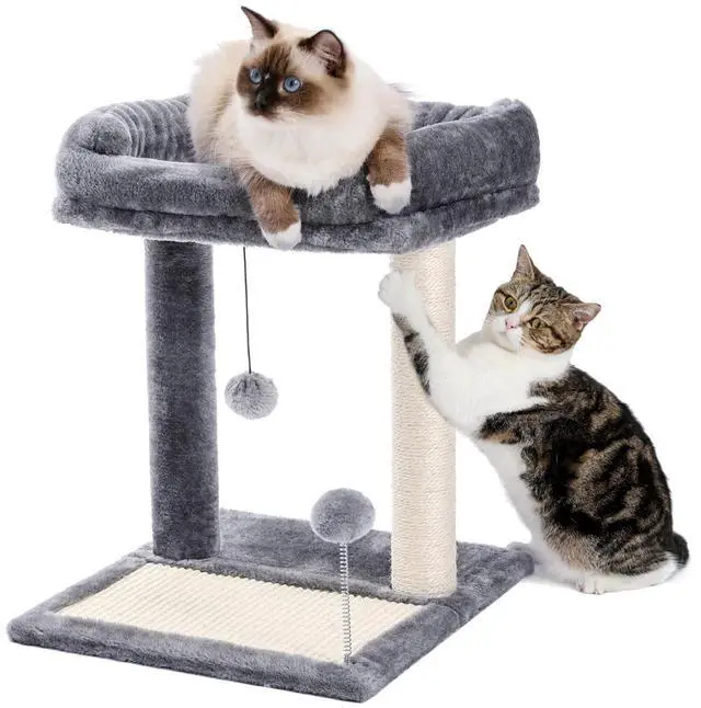 Main image of Cat Scratching Post with Bed, Small Cat Tower with Pad & Ball