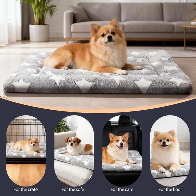 Alt view image 4 of 7 - Dog Bed Mat Soft & Comfortable Dog Kennel Pad for Crate Durable Crate Bed & Mat for Dogs & Cats Ideal for Crate, Kennel, and Home Use