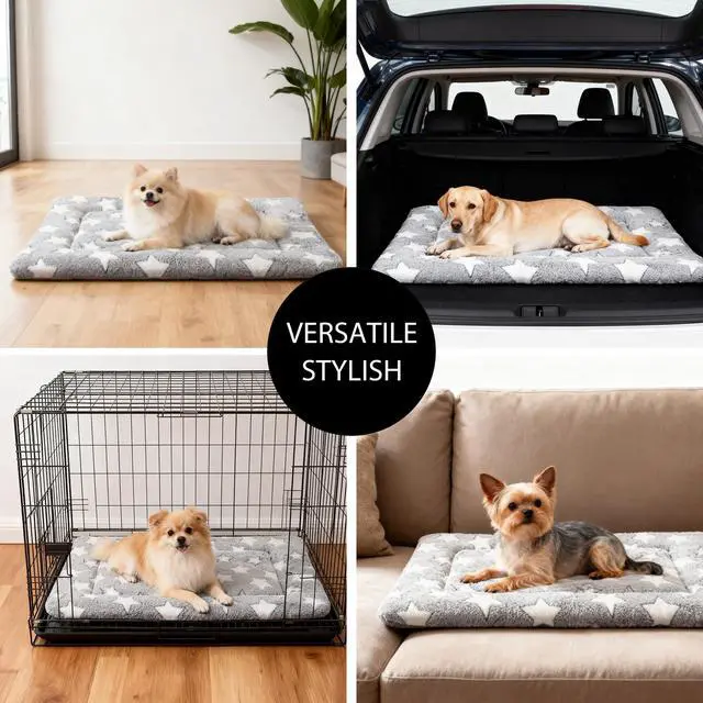 Alt view image 7 of 7 - Dog Bed Mat Soft & Comfortable Dog Kennel Pad for Crate Durable Crate Bed & Mat for Dogs & Cats Ideal for Crate, Kennel, and Home Use
