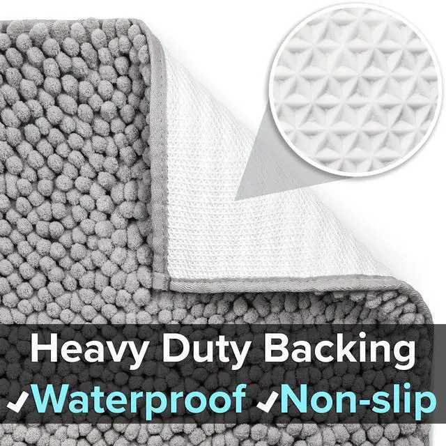 Alt view image 3 of 7 - Cat Litter Mat, Medium, Extra Large, XXL, Waterproof Litter Box Mat, Non Slip Kitty Litter Mat, Machine Washable Litter Trapping Mat, Soft Litter Tray, Cat Stuff (XL, Gray/Heavy-Duty)