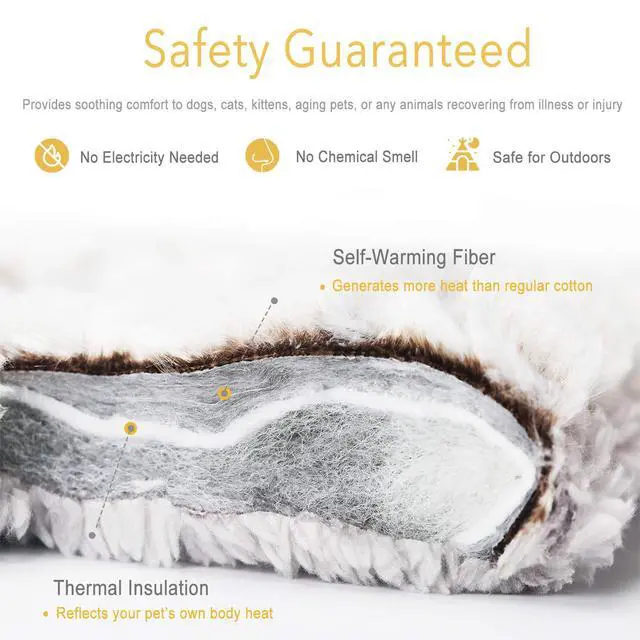 Alt view image 3 of 7 - Self Heating Cat Pad Self Warming Bed 27.5" x 18.5" Thermal Heated Cat Mat Extra Warm Pet Mat for Outdoor and Indoor Large Kittens Small Puppy Pets