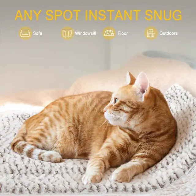 Alt view image 6 of 7 - Self Heating Cat Pad Self Warming Bed 27.5" x 18.5" Thermal Heated Cat Mat Extra Warm Pet Mat for Outdoor and Indoor Large Kittens Small Puppy Pets