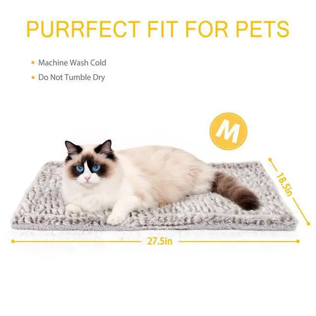 Alt view image 5 of 7 - Self Heating Cat Pad Self Warming Bed 27.5" x 18.5" Thermal Heated Cat Mat Extra Warm Pet Mat for Outdoor and Indoor Large Kittens Small Puppy Pets