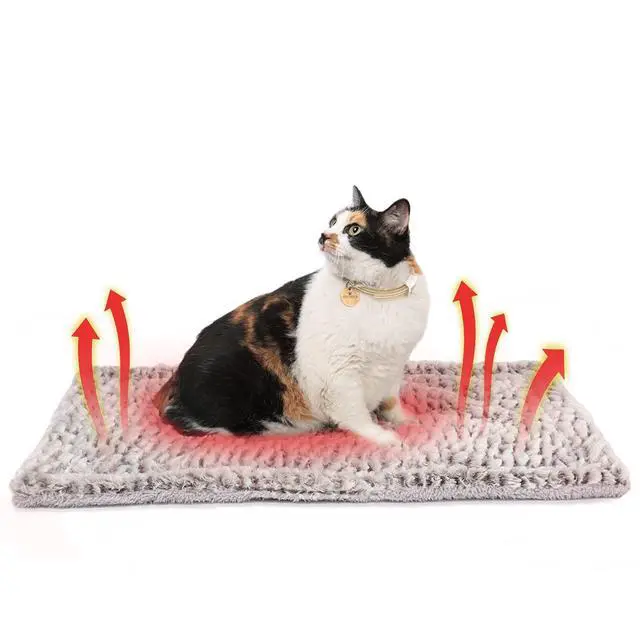 Alt view image 7 of 7 - Self Heating Cat Pad Self Warming Bed 27.5" x 18.5" Thermal Heated Cat Mat Extra Warm Pet Mat for Outdoor and Indoor Large Kittens Small Puppy Pets