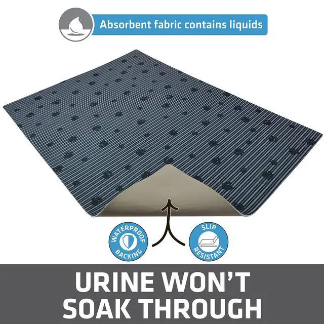 Alt view image 3 of 7 - Cat Litter Box Mat, Litter Trapping Mat, Waterproof, Urine-Proof, Absorbent, Machine Washable, Soft on Paws, Contains Mess, Protects Floors, Kitten Supplies, Gray, 20x28