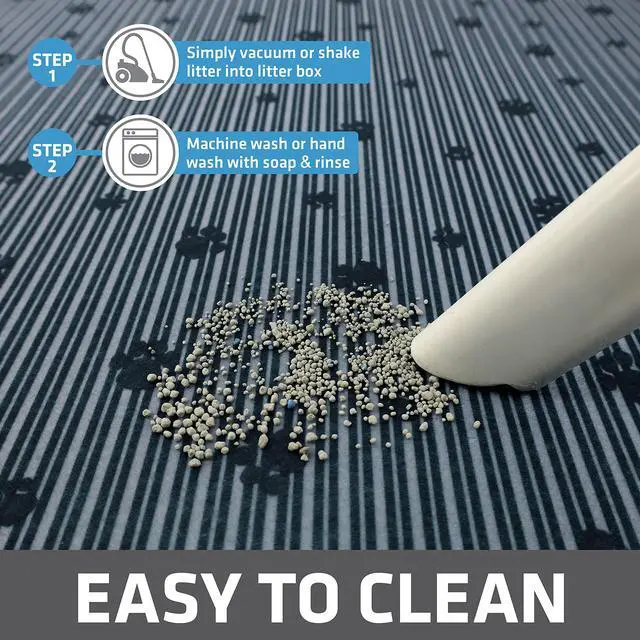 Alt view image 5 of 7 - Cat Litter Box Mat, Litter Trapping Mat, Waterproof, Urine-Proof, Absorbent, Machine Washable, Soft on Paws, Contains Mess, Protects Floors, Kitten Supplies, Gray, 20x28
