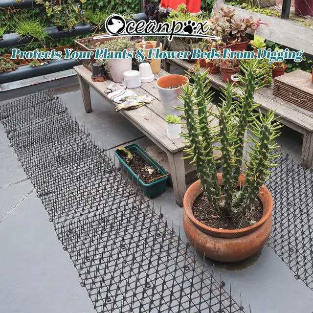 Alt view image 3 of 7 - 6.5ft Cat Scat Mat with Soft Spikes, Humane Indoor/Outdoor Cat Deterrent Mat for Garden, Countertops & Furniture, 78" x 11" Plastic Repellent Strip