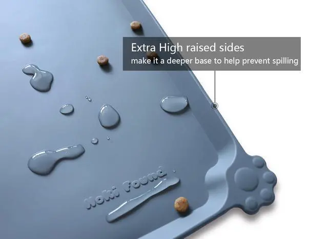 Alt view image 2 of 6 - Waterproof Pet Feeding Mats with High Lips - Multiple Size and Colors for Dogs, Cats & Others-G