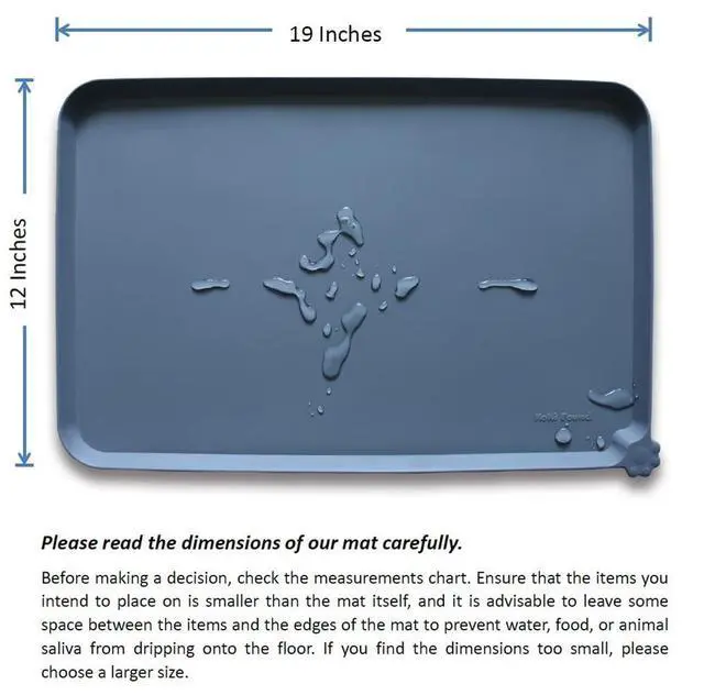 Alt view image 6 of 6 - Waterproof Pet Feeding Mats with High Lips - Multiple Size and Colors for Dogs, Cats & Others-G