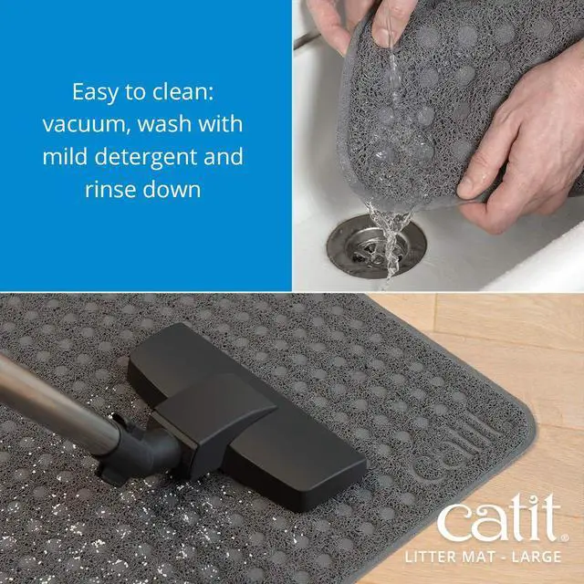 Alt view image 4 of 7 - Large Cat Litter Mat Gentle on Paws, Traps Loose Litter, Non-Slip, Easy Maintenance Design