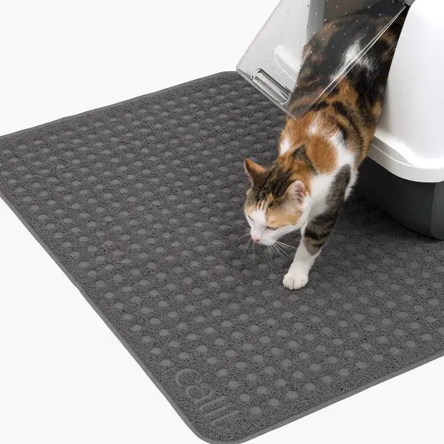 Alt view image 7 of 7 - Large Cat Litter Mat Gentle on Paws, Traps Loose Litter, Non-Slip, Easy Maintenance Design