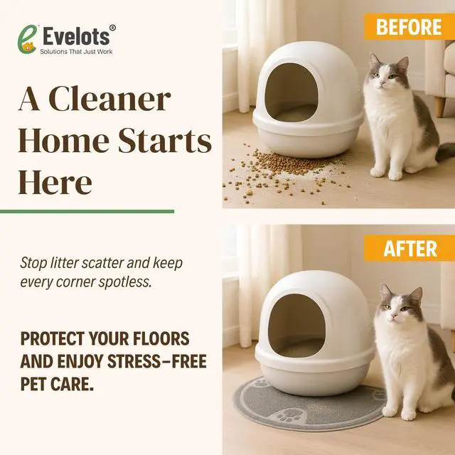Alt view image 5 of 7 - Cat Litter Mat Traps Litter & Mess from Box, Absorbent Urine-Proof & Waterproof Floor Protection, Soft on Paws, Non-Slip, Easy Clean, Machine Washable, Unscented, Gray, Small