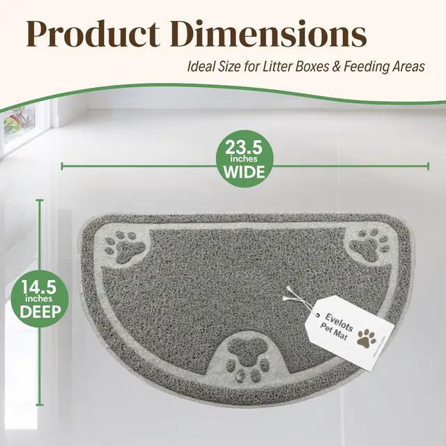 Alt view image 7 of 7 - Cat Litter Mat Traps Litter & Mess from Box, Absorbent Urine-Proof & Waterproof Floor Protection, Soft on Paws, Non-Slip, Easy Clean, Machine Washable, Unscented, Gray, Small