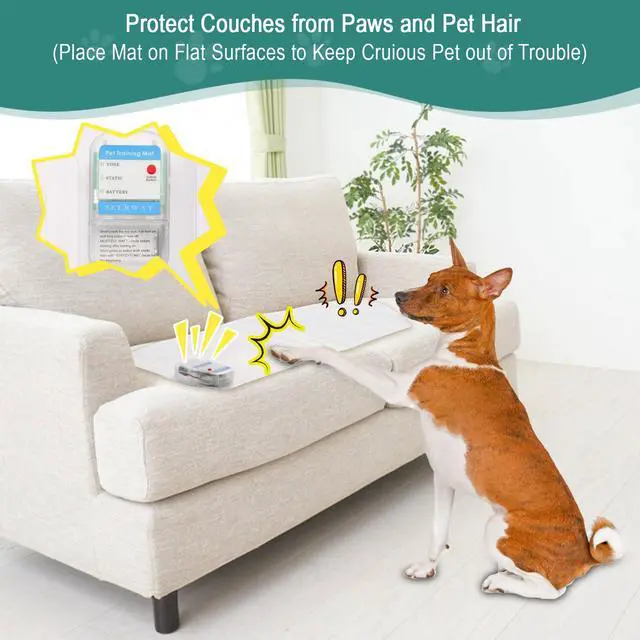 Alt view image 2 of 7 - Scat Pet Shock Mat Indoor, Safe Shock Training Pads for Dogs and Cats, Electric Repellent Mat Keeps Pets Off Couch, Sofa, Counter Top, 3 Training Modes, 60"x12" Rectangular, Battery Operated