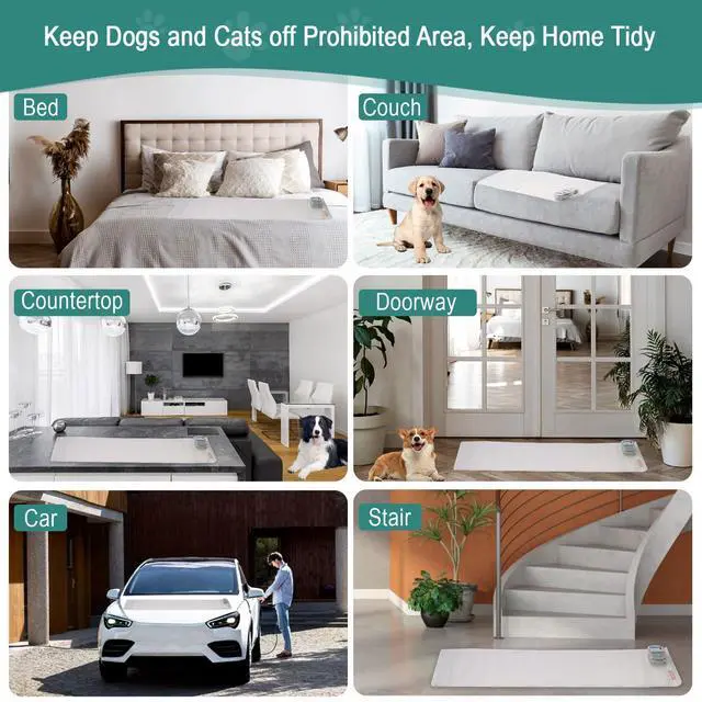 Alt view image 3 of 7 - Scat Pet Shock Mat Indoor, Safe Shock Training Pads for Dogs and Cats, Electric Repellent Mat Keeps Pets Off Couch, Sofa, Counter Top, 3 Training Modes, 60"x12" Rectangular, Battery Operated