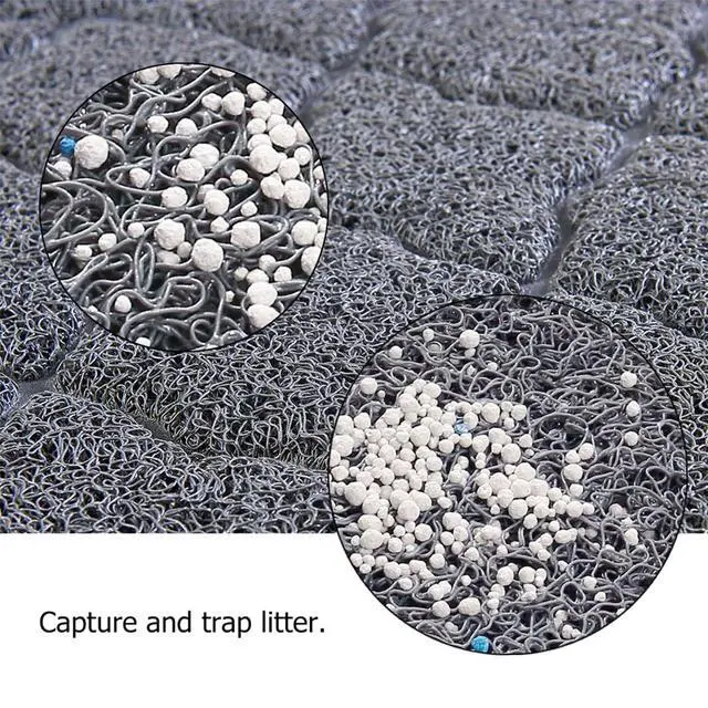 Alt view image 2 of 7 - Cat Litter Trapping Mat, Litter Box Scatter Control Pad, Litter Free Floors and Urine Waterproof, Gentle on Paws, No Phthalate