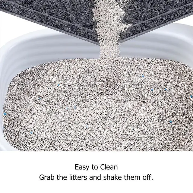 Alt view image 4 of 7 - Cat Litter Trapping Mat, Litter Box Scatter Control Pad, Litter Free Floors and Urine Waterproof, Gentle on Paws, No Phthalate