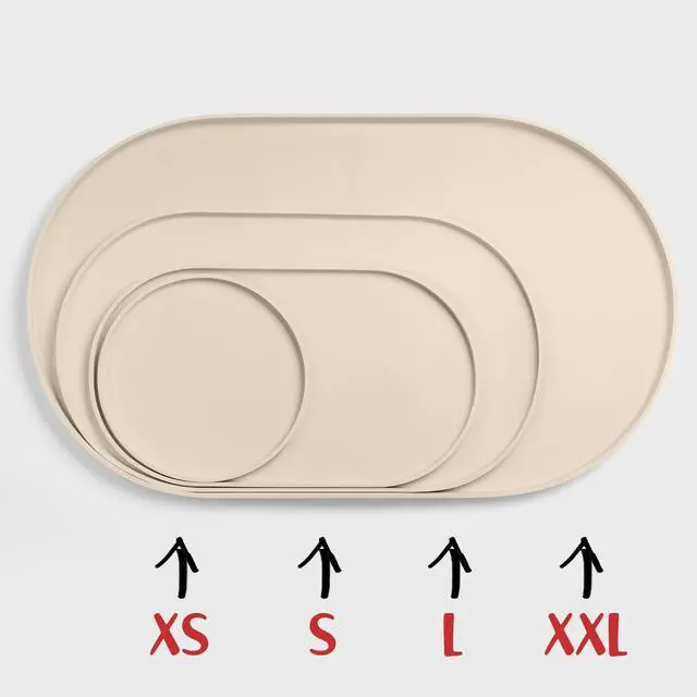 Alt view image 3 of 7 - Dog Food Mat - Waterproof Dog Bowl Mat, Silicone Pet Mat for Food and Water Bowls, Nonslip Pet Feeding Mat with Edges, Dogs Food Mats for Floors, Puppy Supplies (Small, White Sand)