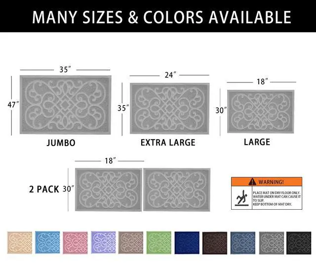 Alt view image 7 of 7 - Cat Litter Box Mat, Thick Kitty Litter Trapping Mat, Durable,Waterproof &Washable with Non-Slip Backing, Soft on Kitty Paws and Easy to Clean, BPA Free