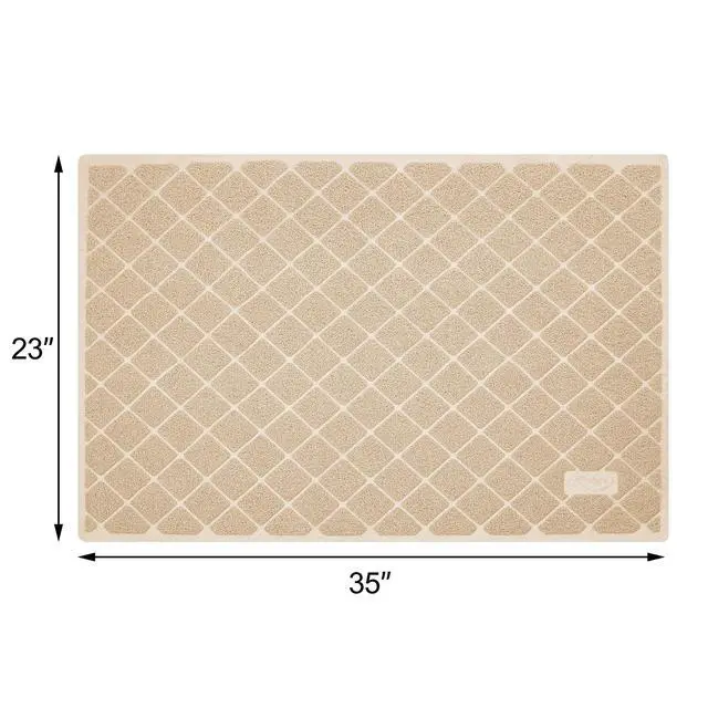 Alt view image 7 of 7 - Premium Cat Litter Mat, Litter Box Mat with Non-Slip and Waterproof Backing, Litter Trapping Mat Soft on Kitty Paws and Easy to Clean, Cat Mat Traps Litter from Box