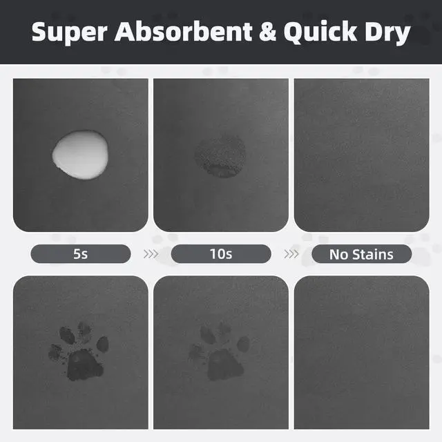 Alt view image 2 of 7 - Pet Feeding Mat-Absorbent Dog Mat for Food and Water Bowl-No Stains Easy Clean Dog Food Mat-Quick Dry Water Dispenser-Puppy Supplies Accessories