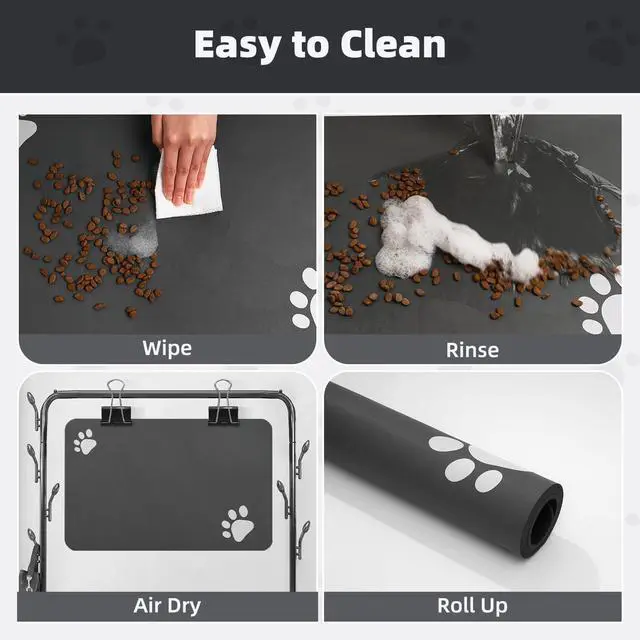 Alt view image 4 of 7 - Pet Feeding Mat-Absorbent Dog Mat for Food and Water Bowl-No Stains Easy Clean Dog Food Mat-Quick Dry Water Dispenser-Puppy Supplies Accessories