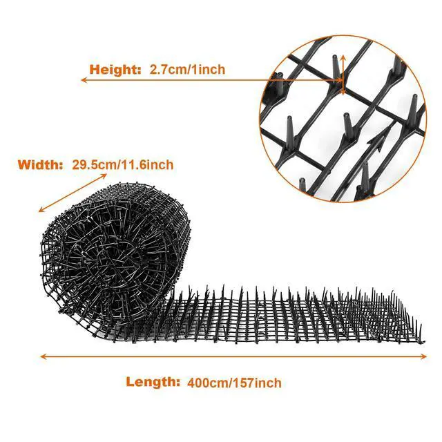 Alt view image 2 of 7 - 13Ft x 12 Inch Scat Mat for Cats, Cat Scat Mat with Spikes, Anti-Cats Deterrent Mat, Pet Repellent Mat, Cat Digging Stopper Prickle Strip for Indoor Outdoor Sofa Furniture with Garden Staples