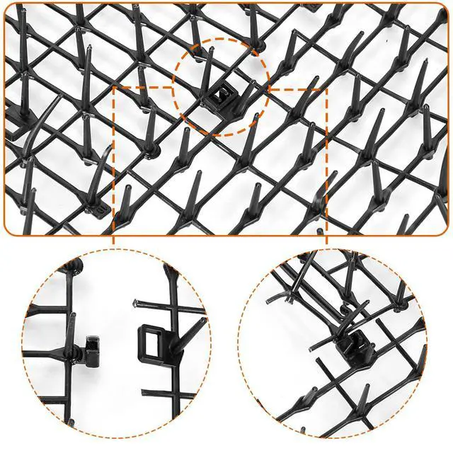 Alt view image 3 of 7 - 13Ft x 12 Inch Scat Mat for Cats, Cat Scat Mat with Spikes, Anti-Cats Deterrent Mat, Pet Repellent Mat, Cat Digging Stopper Prickle Strip for Indoor Outdoor Sofa Furniture with Garden Staples