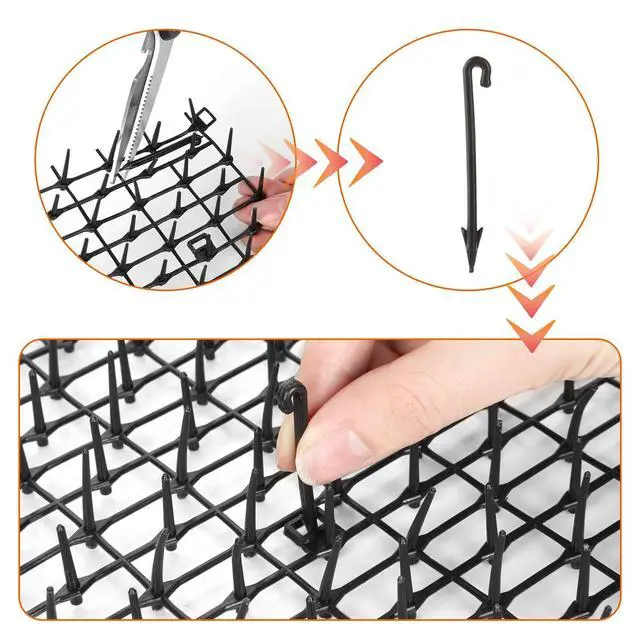Alt view image 5 of 7 - 13Ft x 12 Inch Scat Mat for Cats, Cat Scat Mat with Spikes, Anti-Cats Deterrent Mat, Pet Repellent Mat, Cat Digging Stopper Prickle Strip for Indoor Outdoor Sofa Furniture with Garden Staples