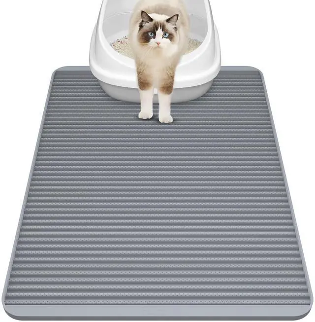 Main image of Silicone Cat Litter Mat - 31' x 23' Waterproof Large Kitty Mat, Non-Slip, Durable, Easy Clean & Washable Cat Litter Tray Mat for Scatter Control