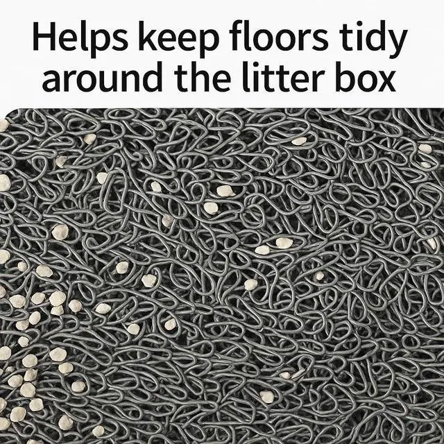 Alt view image 4 of 7 - Cat Litter Mat. Traps Litter. Soft Non-Slip Surface. Easy to Clean. 11.5 x 15.75 in Gray Mat for Litter Box Area