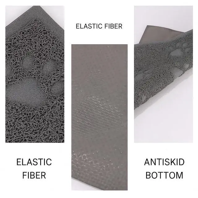 Alt view image 7 of 7 - Cat Litter Mat. Traps Litter. Soft Non-Slip Surface. Easy to Clean. 11.5 x 15.75 in Gray Mat for Litter Box Area