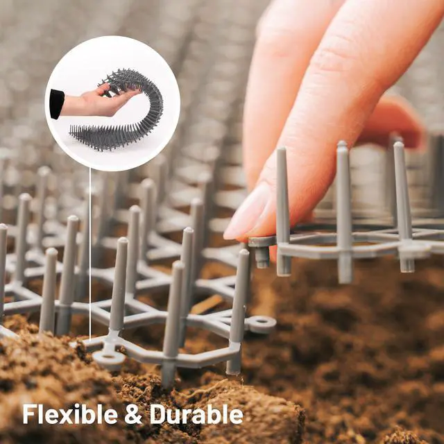 Alt view image 3 of 7 - 10 Pack Extra Large Cat Scat Mat for Cats - Cat Spike Mat 16.5 x 13.4 Inch with 1 Inch Spikes is Perfect to Keep Cats Away Indoor and Outdoor