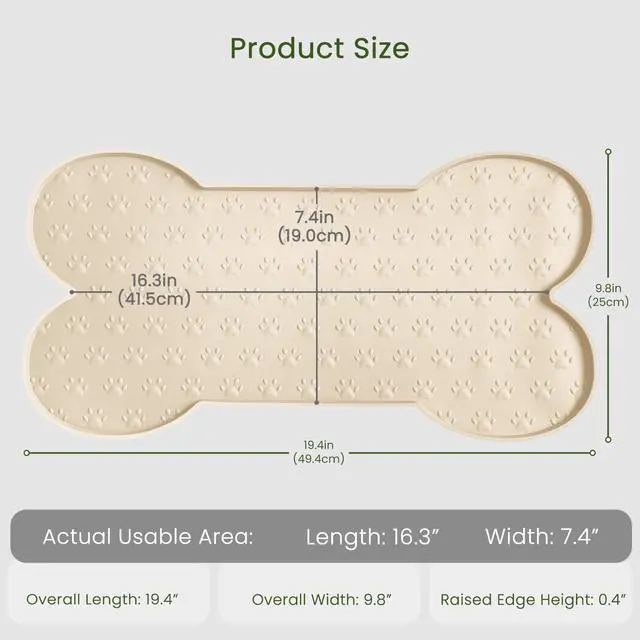 Alt view image 3 of 7 - Dog Food Mat Anti-Slip Silicone Dog Bowl Mat Thicker Pet Placemat Waterproof Cat Feeder Pad with Raised Edge Puppy Kitten Feeding Mats Suitable Small Medium-Sized Dogs Cats Eating Tray