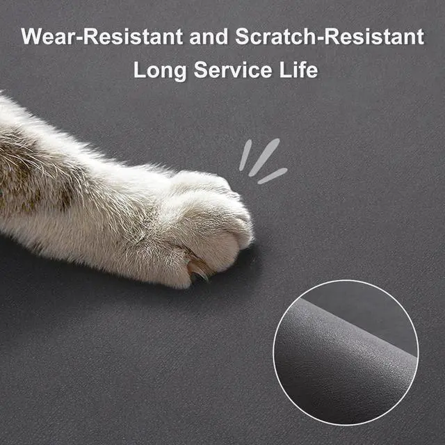 Alt view image 2 of 7 - Cat Food Mat for Pet Dog Feeting Mats, Cat Mat for Food and Water, Non-Slip Super Absorbent, with Multiple cat Heads Logo18.1 x 11.8 inches, Dark Grey