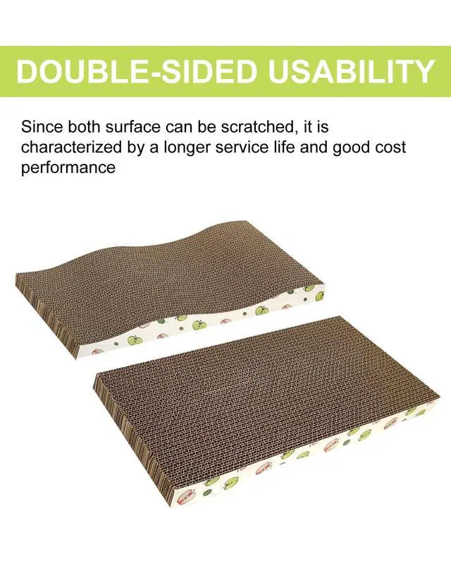 Alt view image 3 of 7 - Cat Scratching Board, Corrugate Cat Scratcher for Indoor Cats with Catnip, Cat Scratch Pad with Premium Scratch Textures Design, Cardboard Cat Scratcher with Double-Sided Usability (Pack of 2)