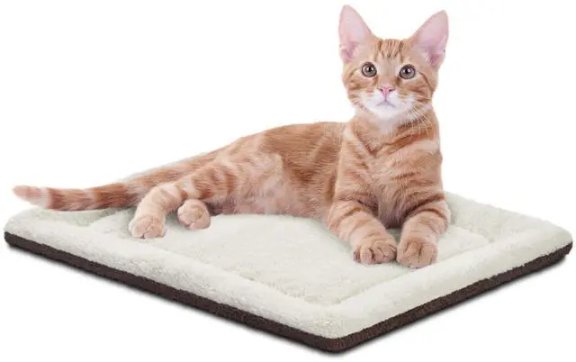 Main image of Self-Warming Cat Bed Pad, Self Heating Pad for Outdoor Cat Houses, Warming Mat for Indoor Pet Beds & Furniture, Reversible Blanket, Machine Washable, Small 21 X 17 Oatmeal/ Chocolate