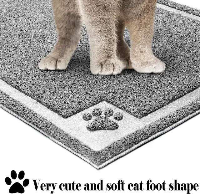 Alt view image 3 of 7 - Large Cat Litter Mat Trapper 35"×23" Traps Litters from Box and Paws Scatter Control for Folding Trapping Mat Soft for Floor on Sensitive Kitty Paws Easy to Clean