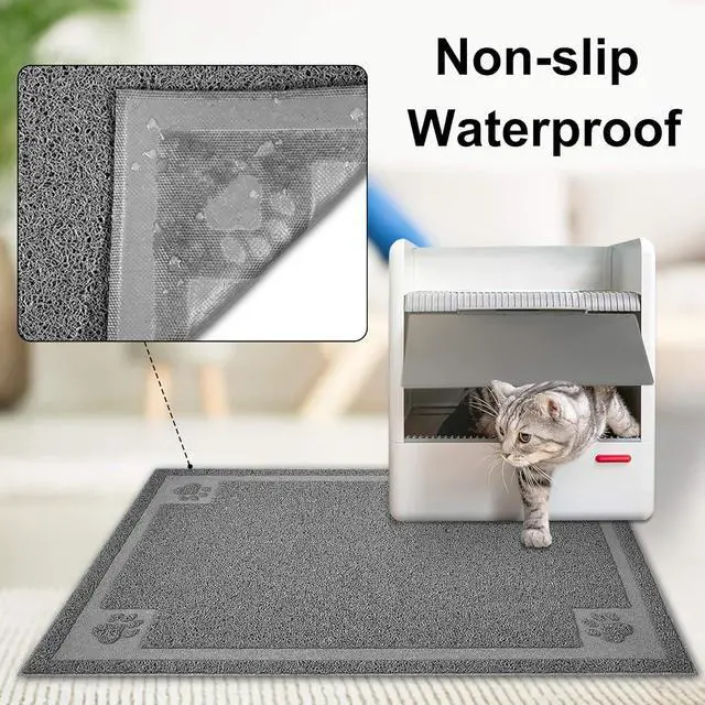 Alt view image 4 of 7 - Large Cat Litter Mat Trapper 35"×23" Traps Litters from Box and Paws Scatter Control for Folding Trapping Mat Soft for Floor on Sensitive Kitty Paws Easy to Clean