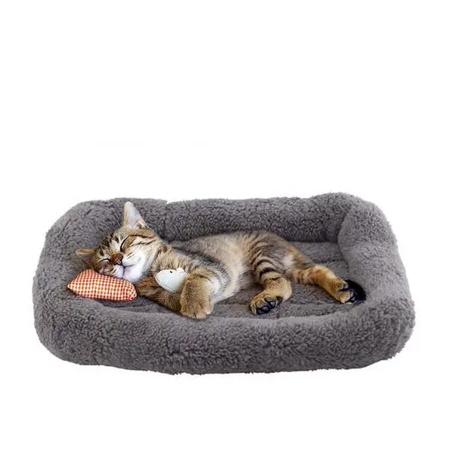 Alt view image 4 of 7 - Cat Mat Bed 10" x 15" Pet Bed with Pillow Around for Puppy Kitten Curled Sleeping Beds for Carrier/Crate Small Dog Cushion, Anti Skid Bottom, Small